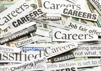 Looking for jobs - career newspaper headlines.  Career is a term defined by the Oxford English Dictionary as an individual's ""course or progress through life (or a distinct portion of life)"". It usually is considered to pertain to remunerative work (and sometimes also formal education).
A career is mostly seen as a course of successive situations that make up a person's occupation. One can have a sporting career or a musical career without being a professional athlete or musician, but most frequently ""career"" in the 20th century referenced the series of jobs or positions by which one earned one's money. It tended to look only at the past. Image is captured in 12 bit RAW and processed in Adobe RGB color space. [File:xxx; Lot:35]